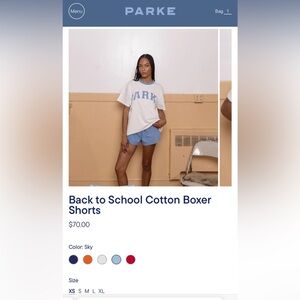 NWT Parke Boxer Shorts XS Sky